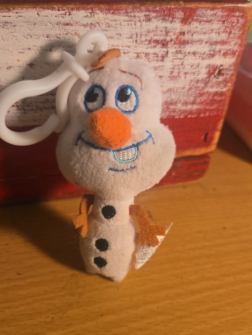 Disney Olaf Plush Keychain - White, Orange, Blue